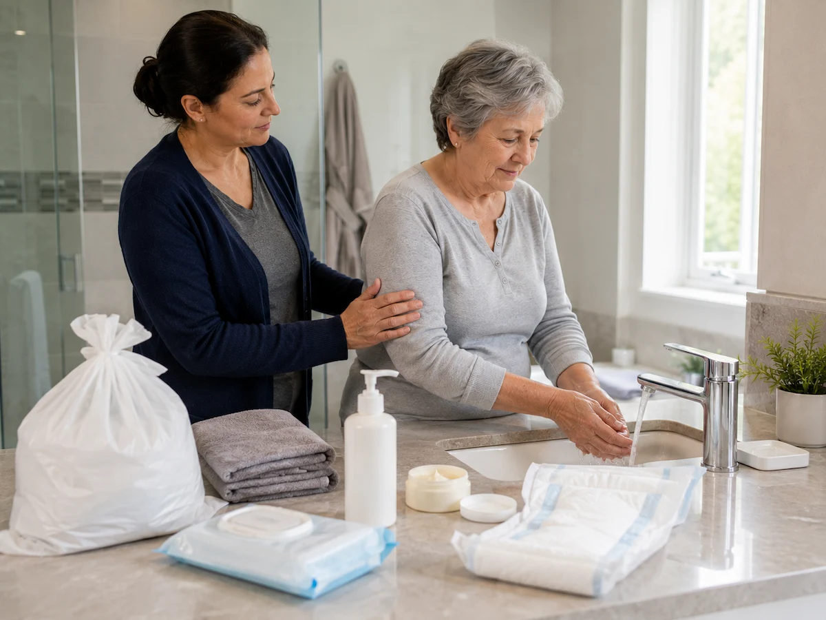Organised incontinence skincare routine